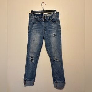 Indigo Rein Blue Distressed Ankle Jeans